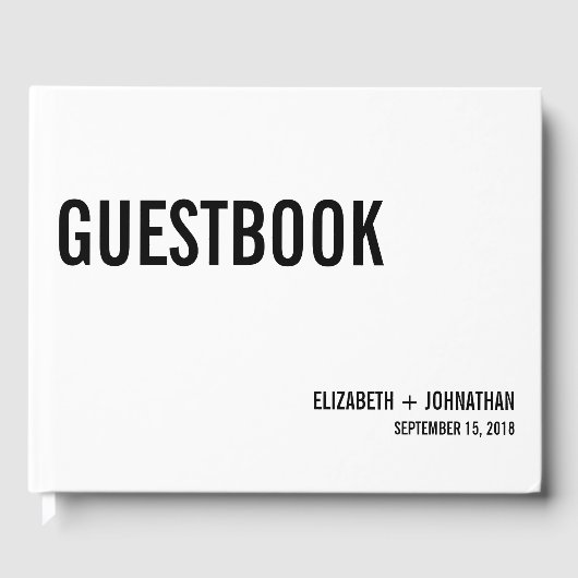 Eenvoudige en minimale Typografie Wedding Guest Bo Gastenboek (Voorkant)