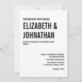 Eenvoudige en minimale Typografie Wedding Invite C Kaart (Voorkant)