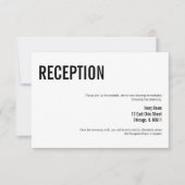 Eenvoudige en minimale Typografie Wedding Receptio Kaart (Voorkant)