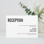 Eenvoudige en minimale Typografie Wedding Receptio Kaart (Staand voorkant)
