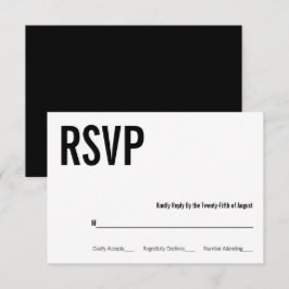 Eenvoudige en minimale Typografie Wedding RSVP-Kaa RSVP Kaartje