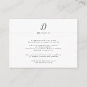 Eenvoudige en minimalistische details van het Mono Informatiekaartje (Voorkant)