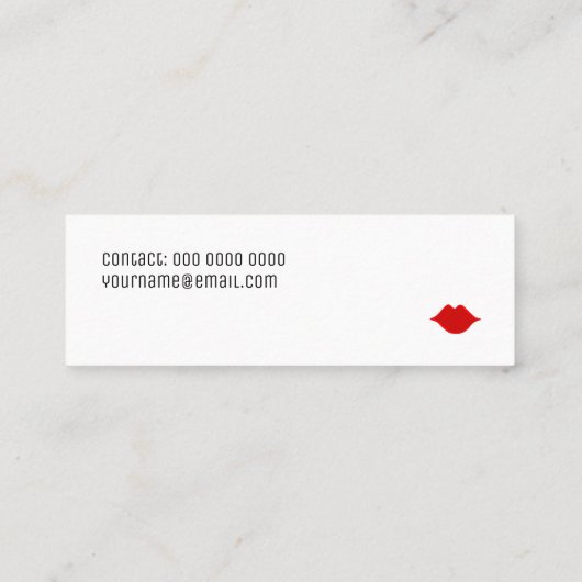 Eenvoudige en minimalistische elegante make-up mini visitekaartje (Achterkant)