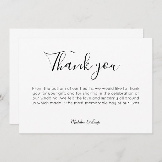 Eenvoudige en minimalistische flat-panelerkaart vo bedankkaart (Voorkant / Achterkant)