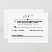 Eenvoudige en minimalistische RSVP-kaart Uitnodiging Briefkaart (Voorkant / Achterkant)