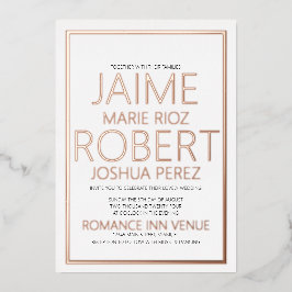 EENVOUDIGE EN MINIMALISTISCHE Typografie Black Wed Folie Uitnodiging