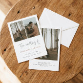 Eenvoudige en moderne 3 foto bruiloft uitnodiging