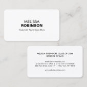 Eenvoudige en moderne Afstuderen studentenuniversi Contactkaartje (Voorkant / Achterkant)