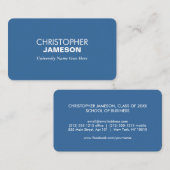 Eenvoudige en moderne Blue Afstuderen Student Univ Contactkaartje (Voorkant / Achterkant)