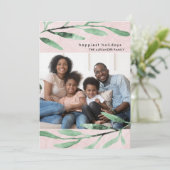 Eenvoudige en moderne botanische foto kerst Kaart (Staand voorkant)