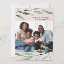 Eenvoudige en moderne botanische foto kerst Kaart