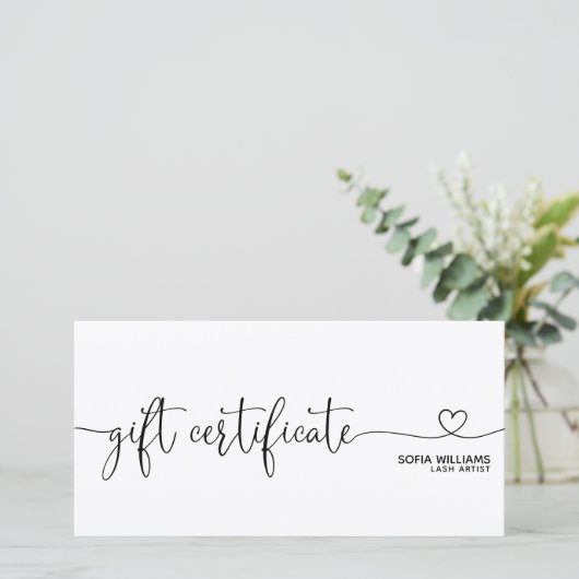 Eenvoudige en moderne Cadeaubon (Staand voorkant)