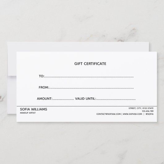 Eenvoudige en moderne Cadeaubon (Achterkant)