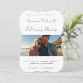 Eenvoudige en moderne foto bruiloft kaart (Staand voorkant)
