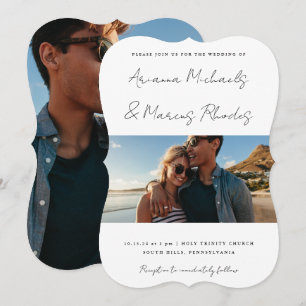 Eenvoudige en moderne foto bruiloft kaart