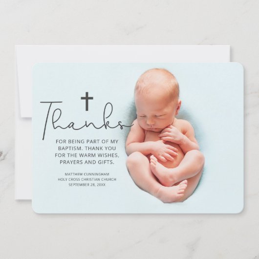 Eenvoudige en moderne foto-interbandige foto Dank  Bedankkaart (Voorkant)