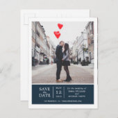 Eenvoudige en moderne foto van de marine Bewaar de Aankondigingskaart (Voorkant / Achterkant)