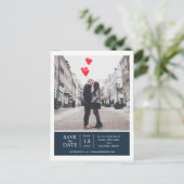 Eenvoudige en moderne foto van de marine Bewaar de Aankondigingskaart (Staand voorkant)