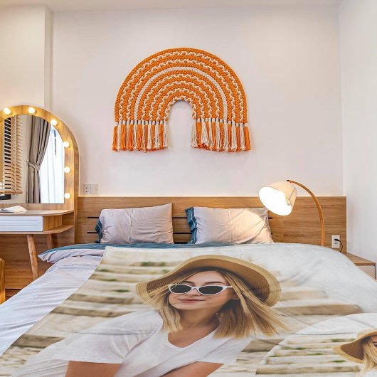 Eenvoudige en moderne fotocollage fleece deken