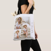 Eenvoudige en moderne fotocollage met naam tote bag (Dichtbij)