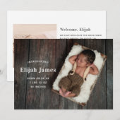 Eenvoudige en moderne geboorteaankondiging kaart (Voorkant / Achterkant)