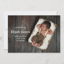 Eenvoudige en moderne geboorteaankondiging