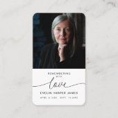Eenvoudige en moderne gedenkfoto visitekaartje (Voorkant)