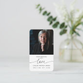 Eenvoudige en moderne gedenkfoto visitekaartje (Staand voorkant)