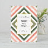 Eenvoudige en moderne gestreepte kerst Kaart (Staand Voorkant)