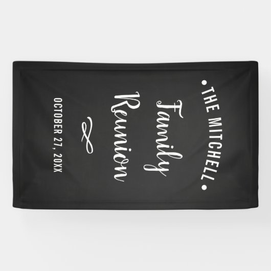 Eenvoudige en moderne gezinshereniging | Chalkboar Spandoek (Horizontaal)