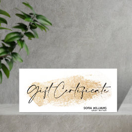 Eenvoudige en moderne Gold Certificate Cadeaukaart
