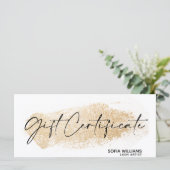 Eenvoudige en moderne Gold Certificate Cadeaukaart (Staand voorkant)