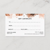 Eenvoudige en moderne Gold Certificate Cadeaukaart Visitekaartje (Achterkant)