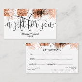 Eenvoudige en moderne Gold Certificate Cadeaukaart Visitekaartje (Voorkant / Achterkant)