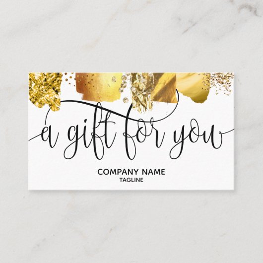 Eenvoudige en moderne Gold Certificate Cadeaukaart Visitekaartje (Voorkant)