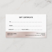 Eenvoudige en moderne Gold Certificate Cadeaukaart Visitekaartje (Achterkant)