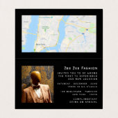 Eenvoudige en moderne Grand Opening Ceremony-kaart Visitekaartje (Binnenkant ongevouwen)