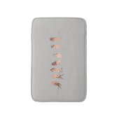 Eenvoudige en moderne grijze en faux koperen vogel badmat (Voorkant Verticaal)