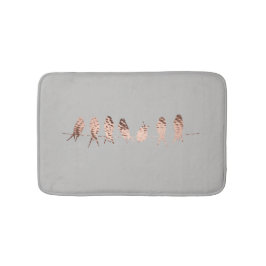 Eenvoudige en moderne grijze en faux koperen vogel badmat
