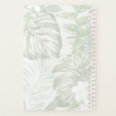 Eenvoudige en moderne groene en witte palmbladprin planner (Achterkant)