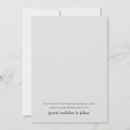 Eenvoudige en moderne handgeschreven scriptfoto save the date (Achterkant)