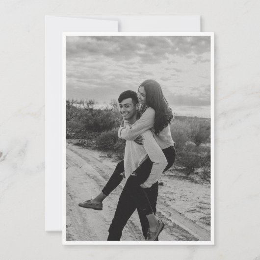 Eenvoudige en moderne hedendaagse bruiloft kaart (Achterkant)