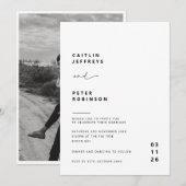 Eenvoudige en moderne hedendaagse bruiloft kaart (Voorkant / Achterkant)