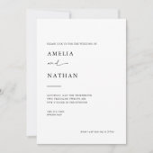 Eenvoudige en moderne hedendaagse fotobruiloft kaart (Voorkant)