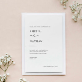 Eenvoudige en moderne hedendaagse fotobruiloft kaart