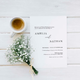 Eenvoudige en moderne hedendaagse fotobruiloft kaart