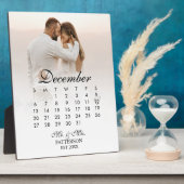 Eenvoudige en moderne huwelijksdatum fotoplaat (Zijkant)