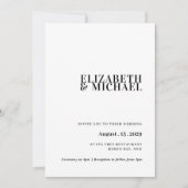 Eenvoudige en moderne huwelijksuitnodiging kaart (Voorkant)