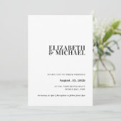 Eenvoudige en moderne huwelijksuitnodiging kaart (Staand voorkant)