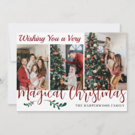 Eenvoudige en moderne kerst familie foto collage feestdagenkaart